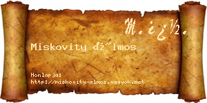 Miskovity Álmos névjegykártya
